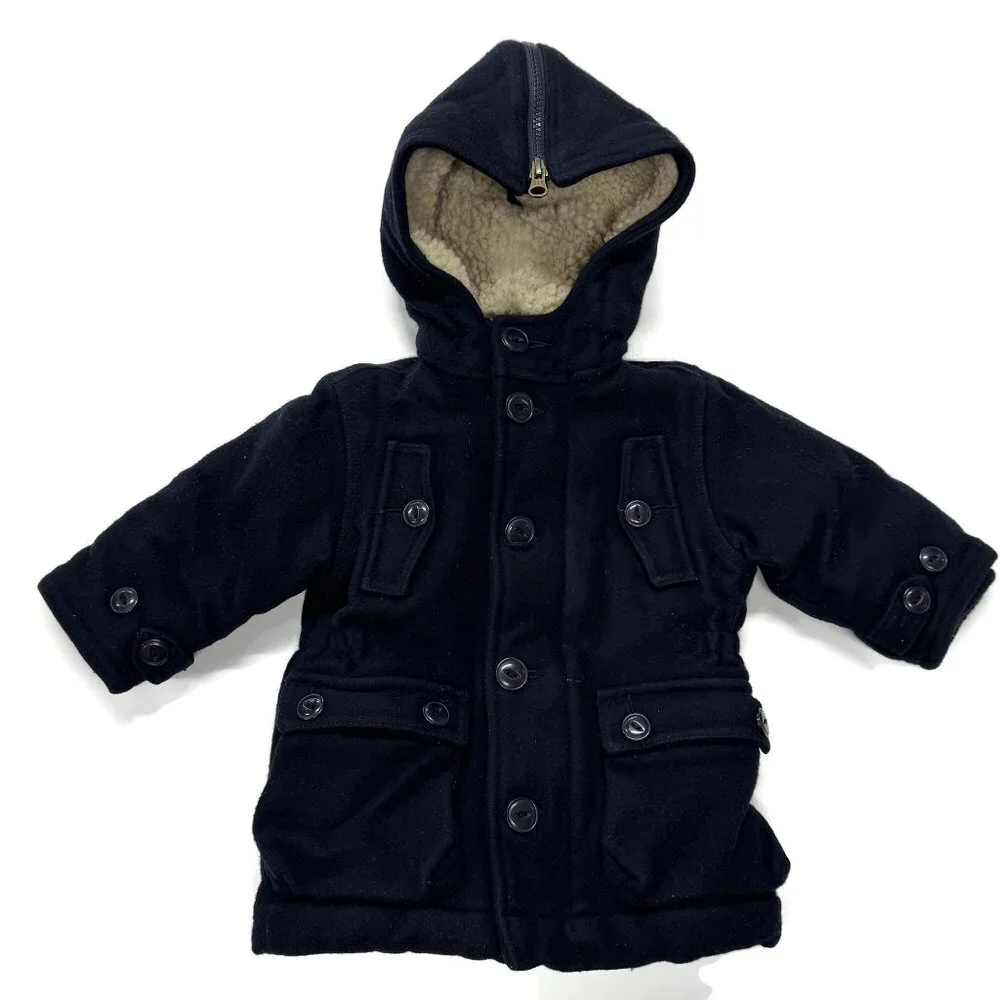 Baby Gap Boys‎ Peacoat Coat Jacket Navy Blue Toddler 12-18 Months Wool
